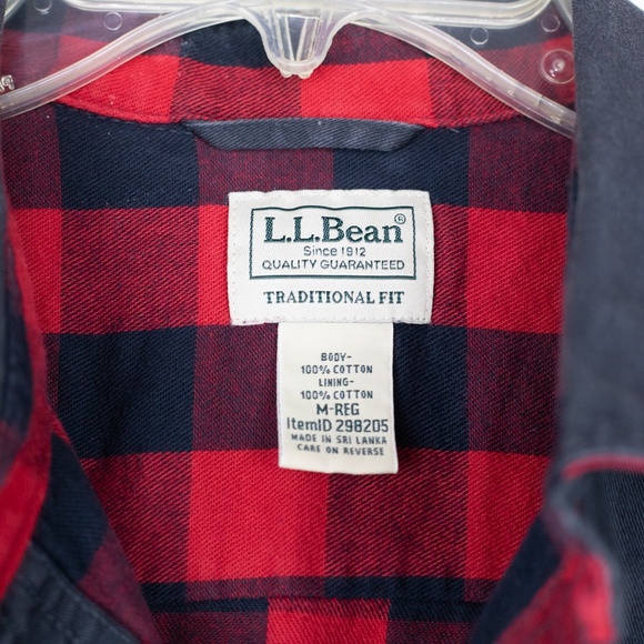 L.L. Bean Men’s Traditional Fit Flannel-Lined Shirt Jacket M-Reg - Picture 6 of 10